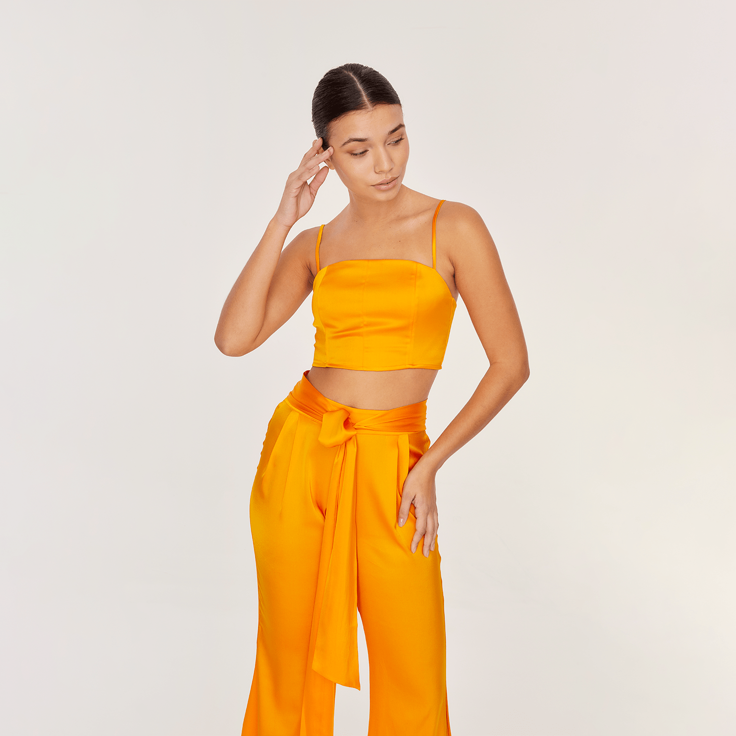 . PANTS 25 PANTS SILK ELASTANE PAPAYA 477