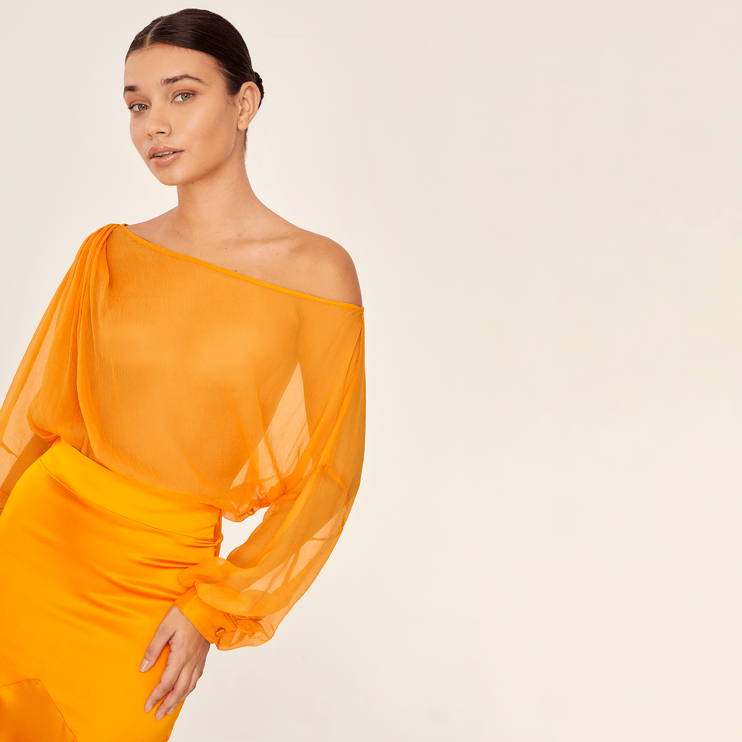 . SKIRT 25 MERMAID SKIRT SILK ELASTANE PAPAYA 523