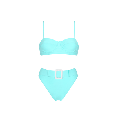 . BIKINI TOP 25 SHORT BUSTIER TOP  TURQUOISE 80