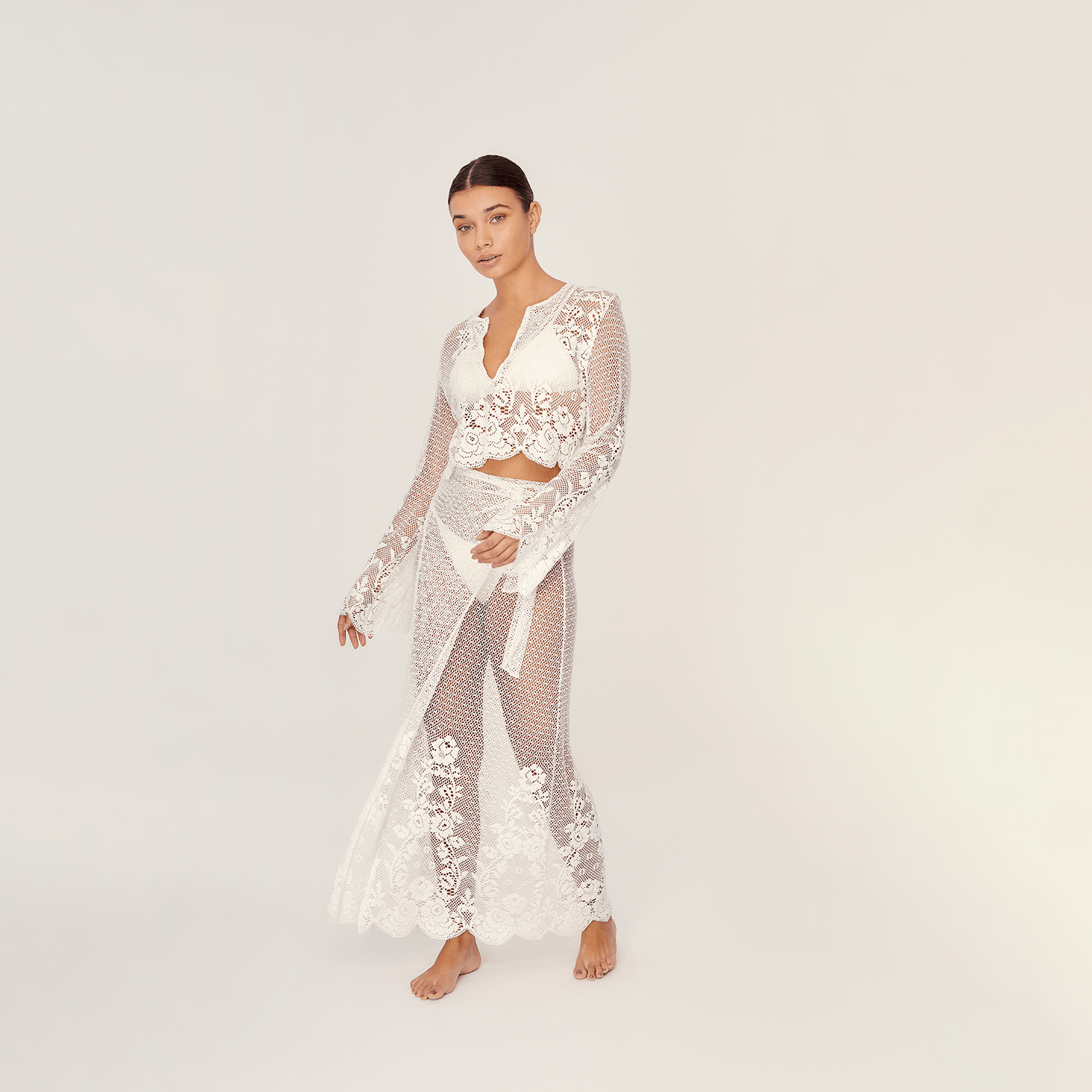 . SKIRT 25 MIDI WRAP SKIRT VANILLA MIX 514