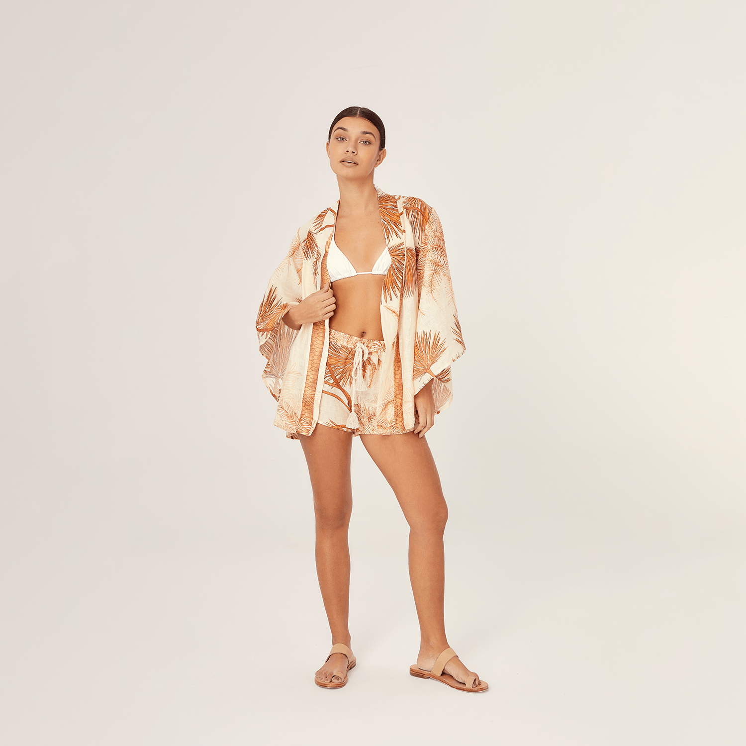 . SHORT 25 SHORT 100% LINEN VILLA ORANGE 452