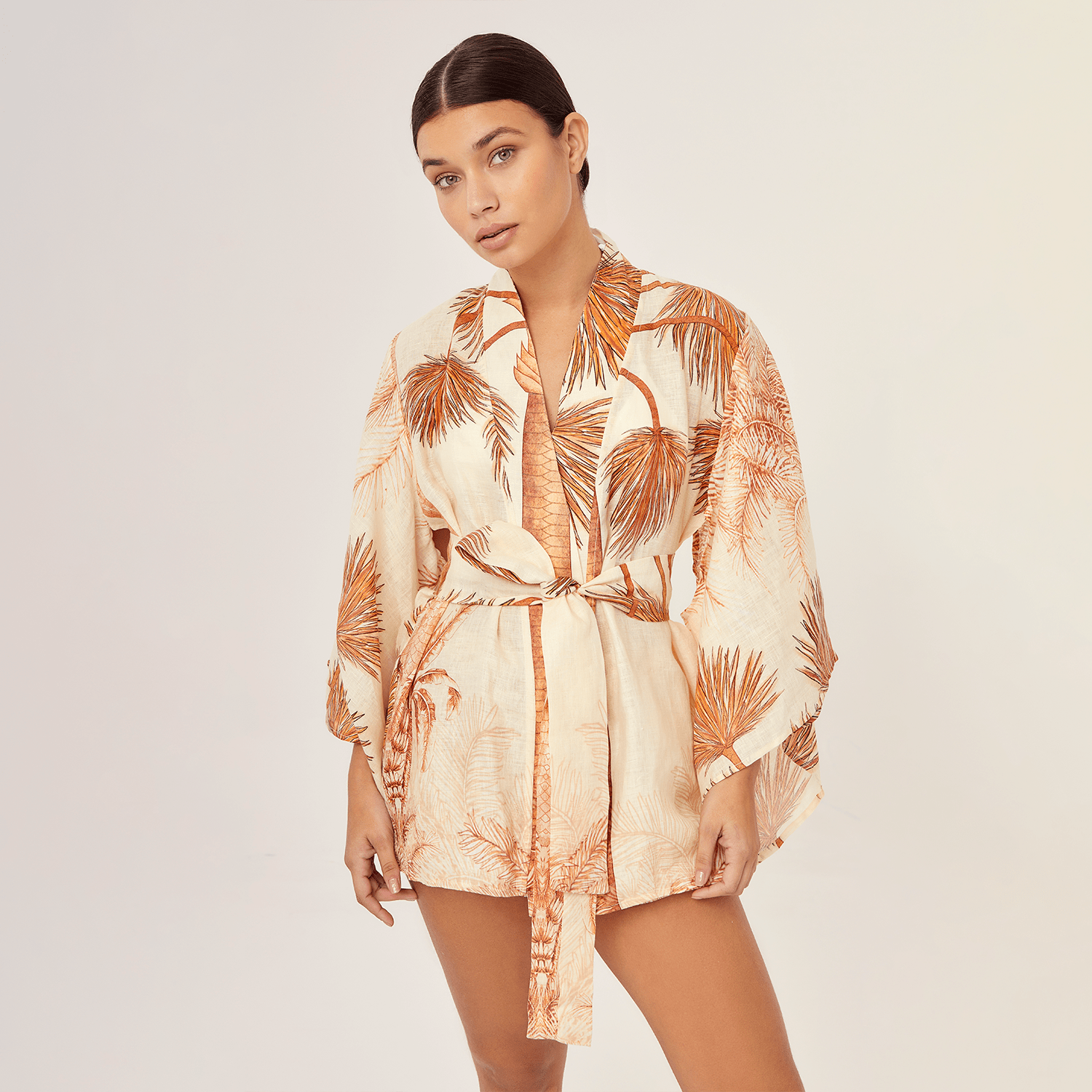 . SHORT 25 SHORT 100% LINEN VILLA ORANGE 452