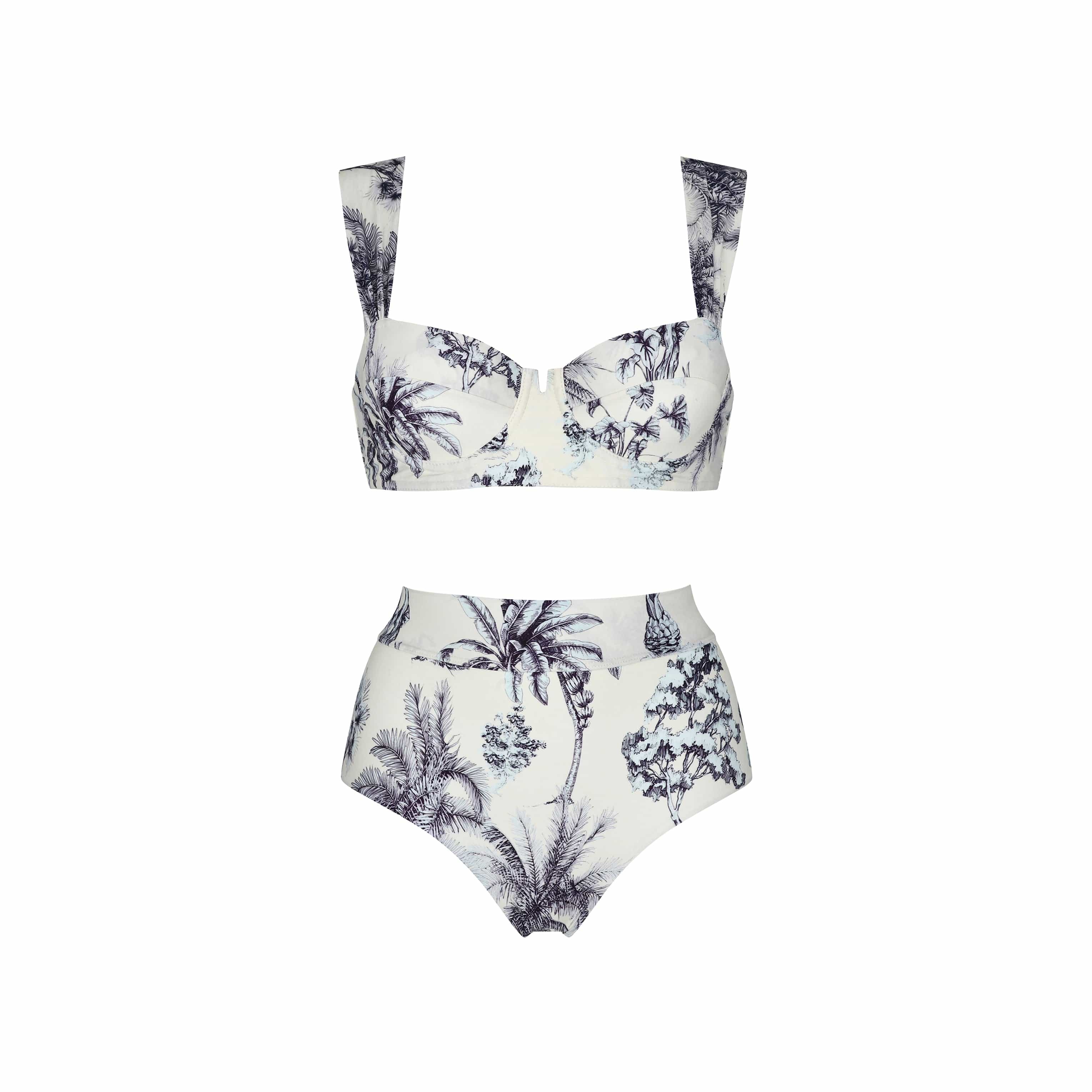 . BIKINI BOTTOM 24 HIGH RISE CLASSIC BOTTOM GRASSE BLEUE 