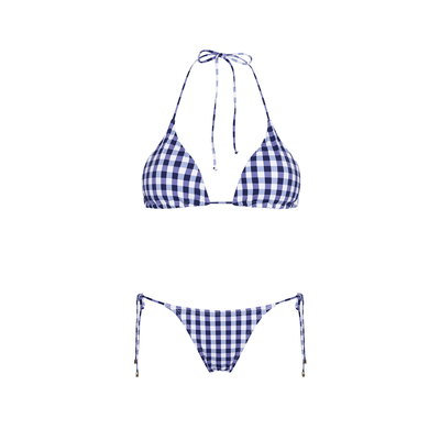 . BIKINI BOTTOM 25 SIDE TIE BOTTOM  VICHY BLU 12