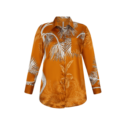 . BLOUSE 25 SHIRT 100% SILK VILLA ORANGE 444