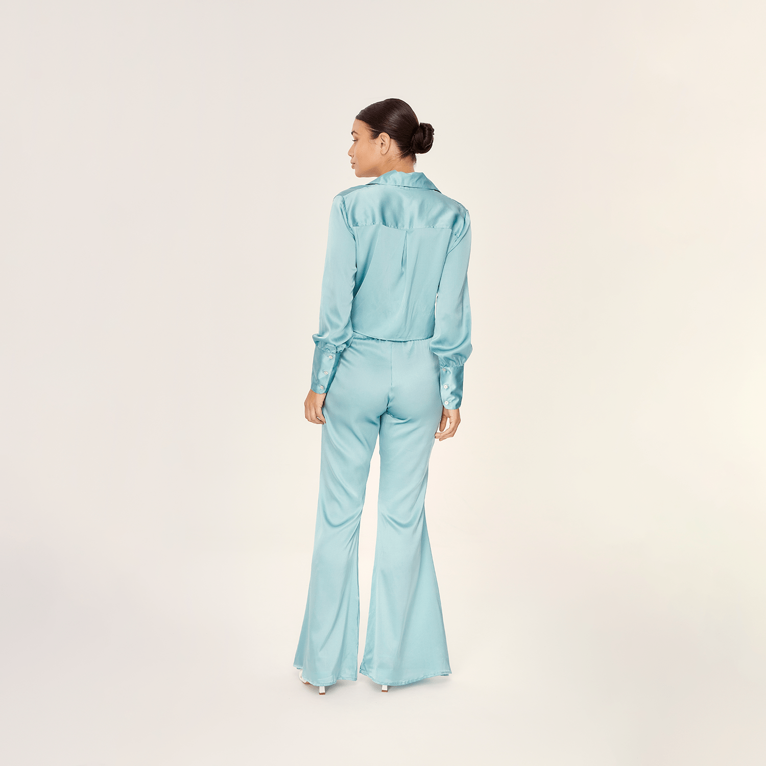 . BLOUSE 25 SHIRT SILK ELASTANE TURQUOISE 447