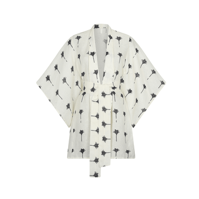 . BLOUSE 25 U KIMONO 100% LINEN THE PALMS 371A