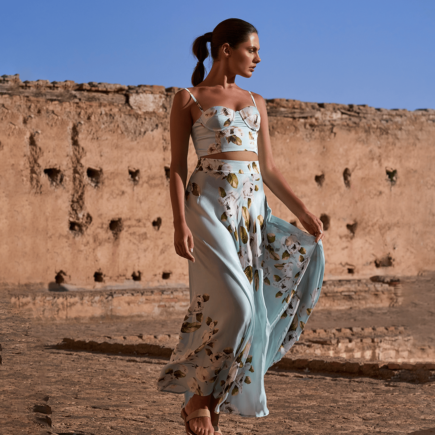 . BLOUSE 26 BUSTIER SILK VISCOSE JARDINS 419