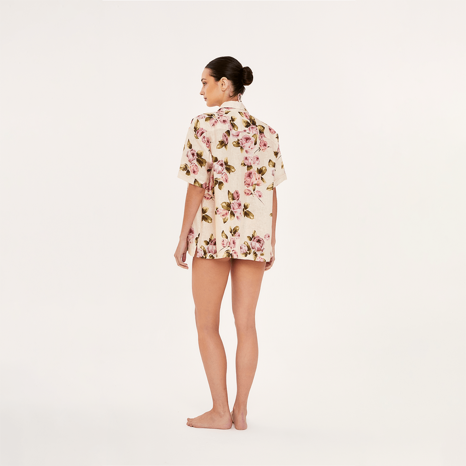 . BLOUSE 26 MENS SHIRT 100% LINEN ROSE 551