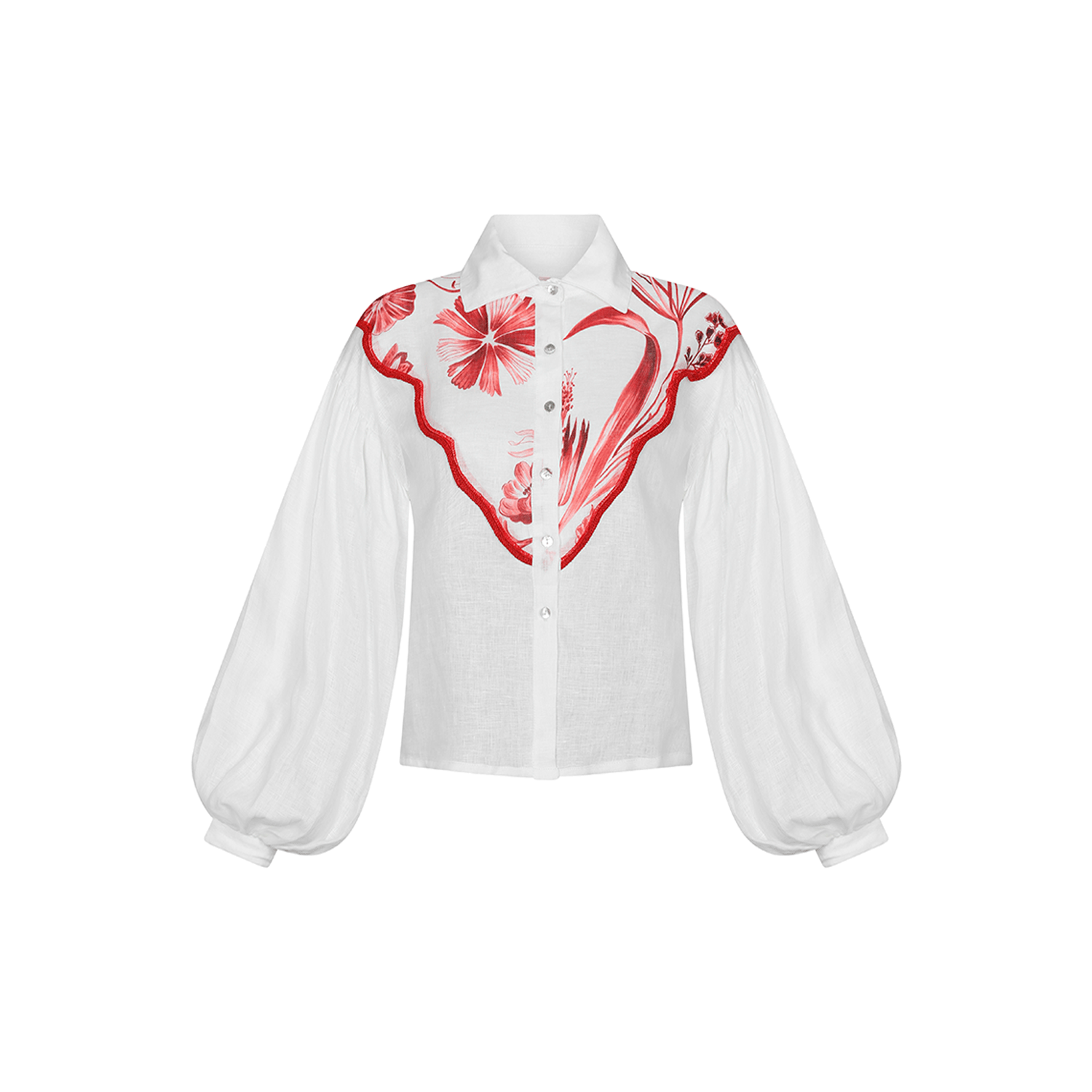 . BLOUSE 26 SHIRT 100% LINEN ROUGE 448