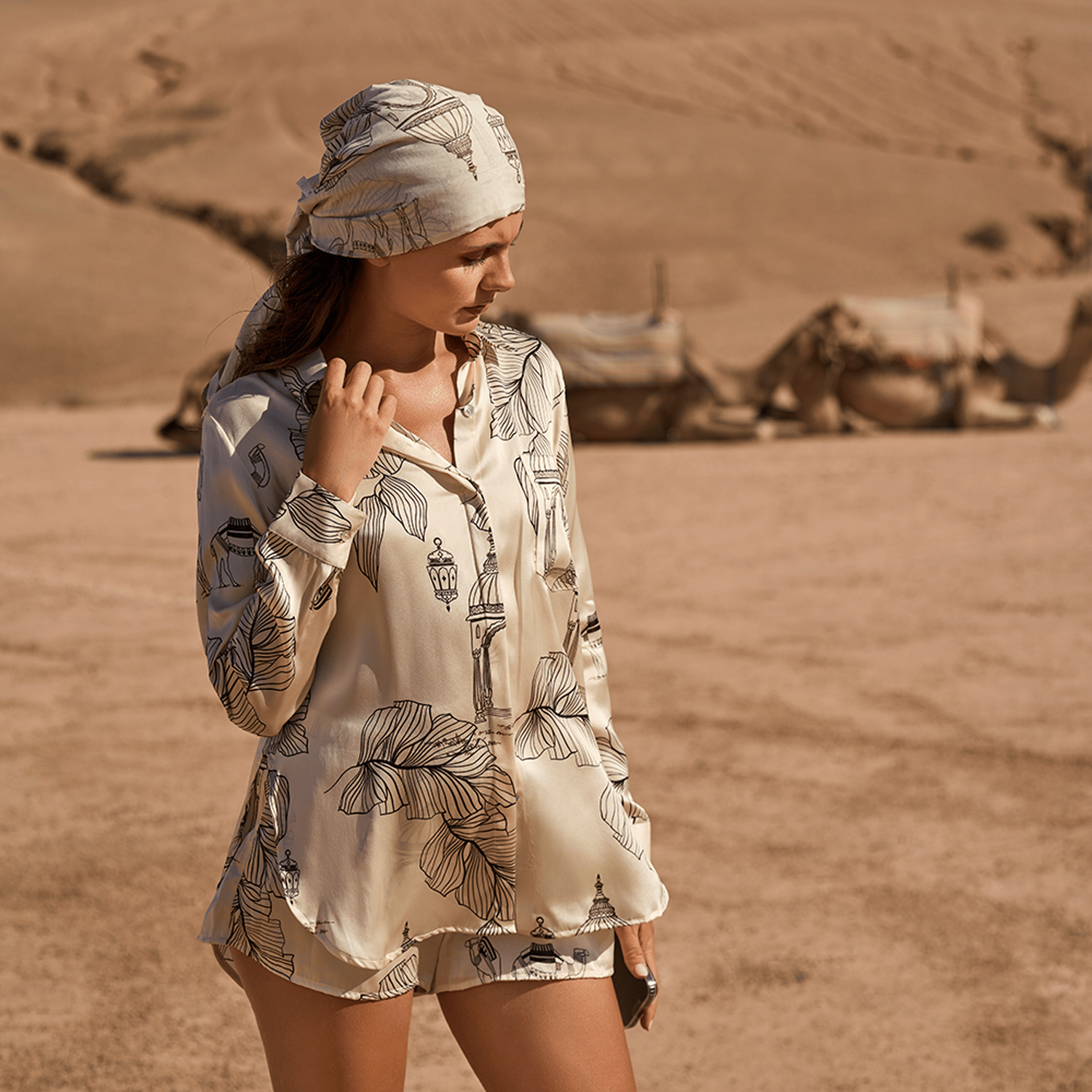 . BLOUSE 26 SHIRT 100% SILK CAMEL 444