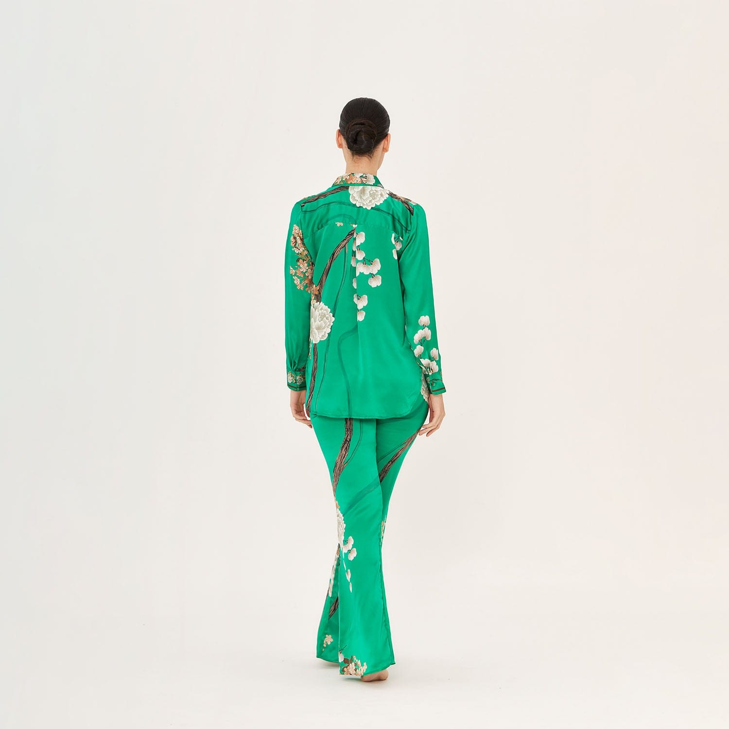 . BLOUSE 26 SHIRT 100% SILK CHIFFON JADE 444