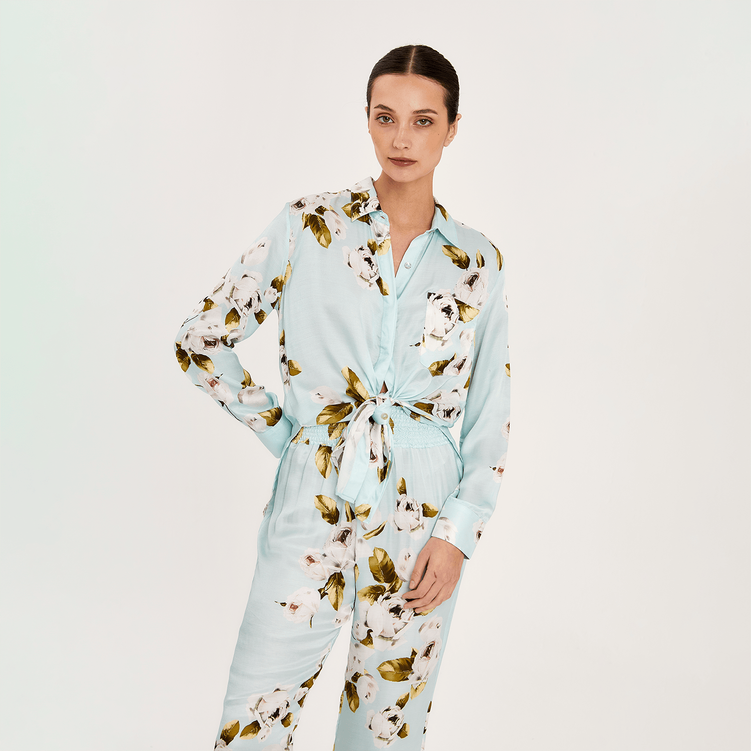 . BLOUSE 26 SHIRT 100% SILK JARDINS 444 S