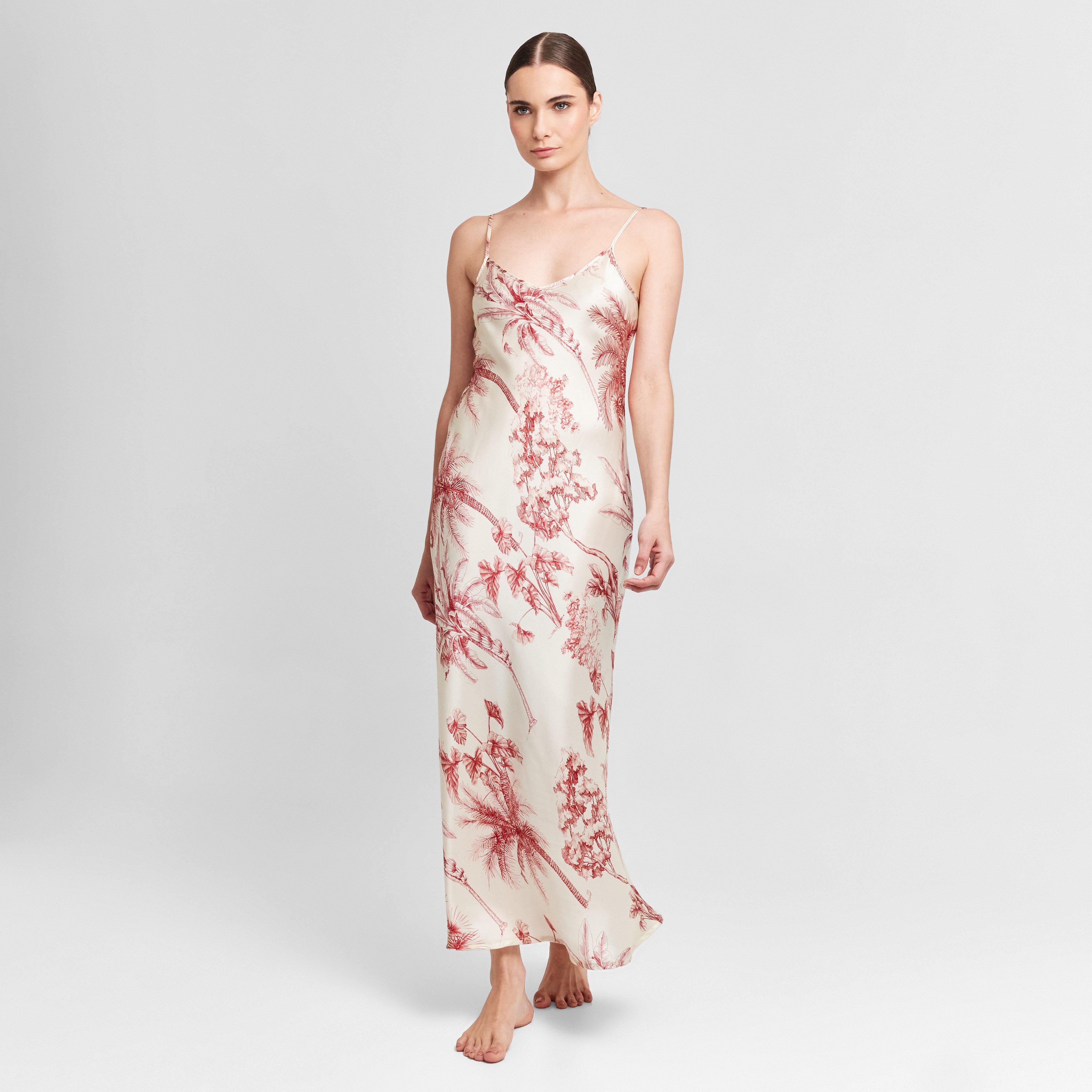 . DRESS 24 MIDI SLIP DRESS 100% SILK PROVENCE 