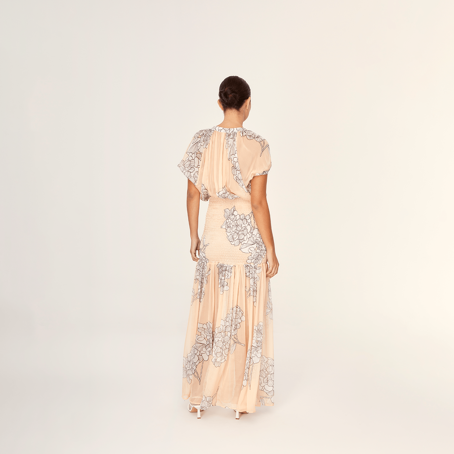 . DRESS 25 MAXI DRESS 100% SILK CHIFFON HORTENSE MAUVE 255