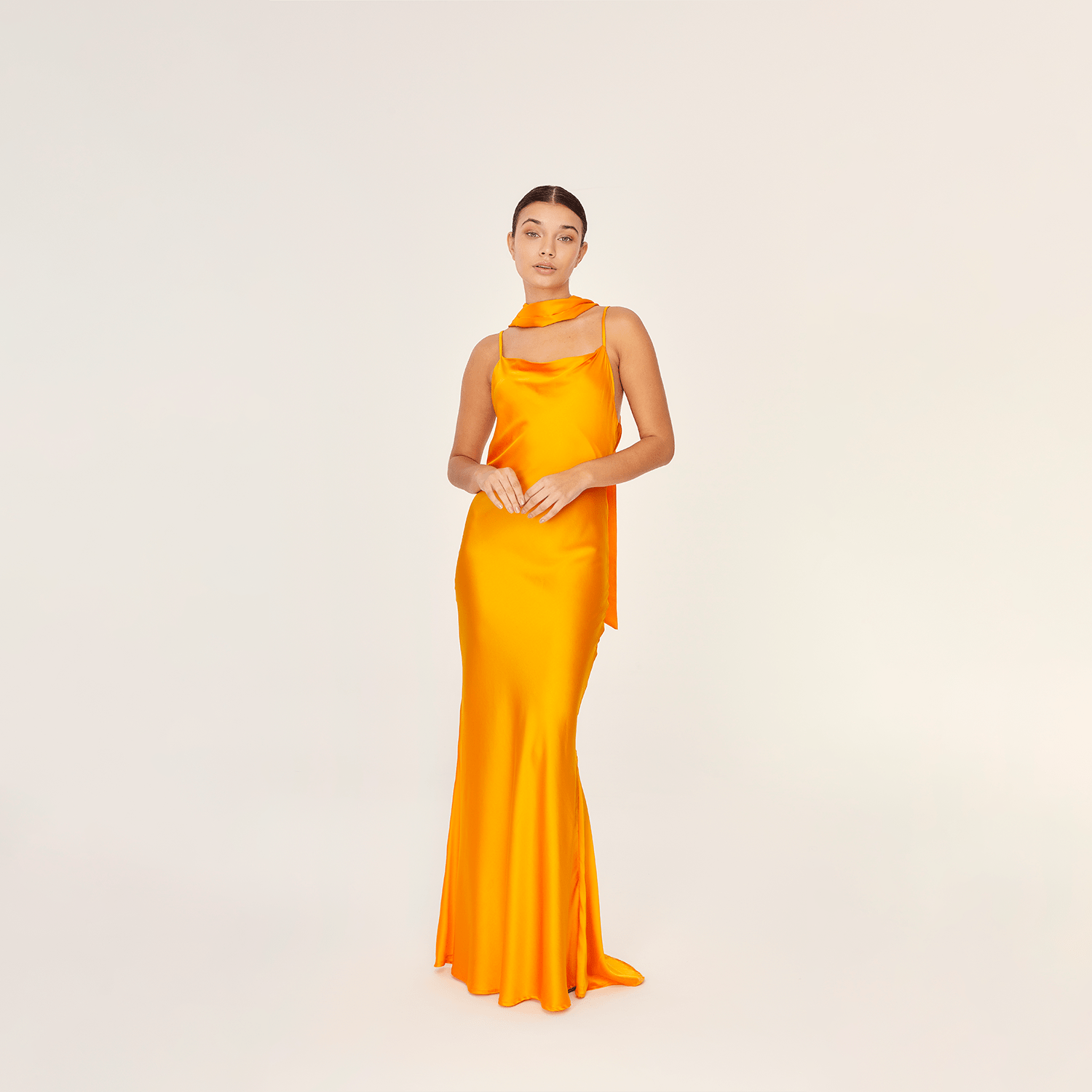 . DRESS 25 SLIP MAXI DRESS SILK ELASTANE PAPAYA 273