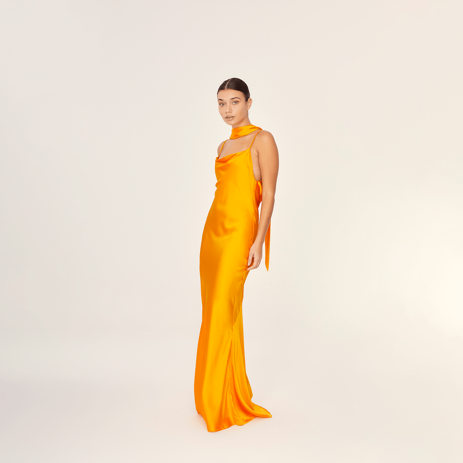 . DRESS 25 SLIP MAXI DRESS SILK ELASTANE PAPAYA 273