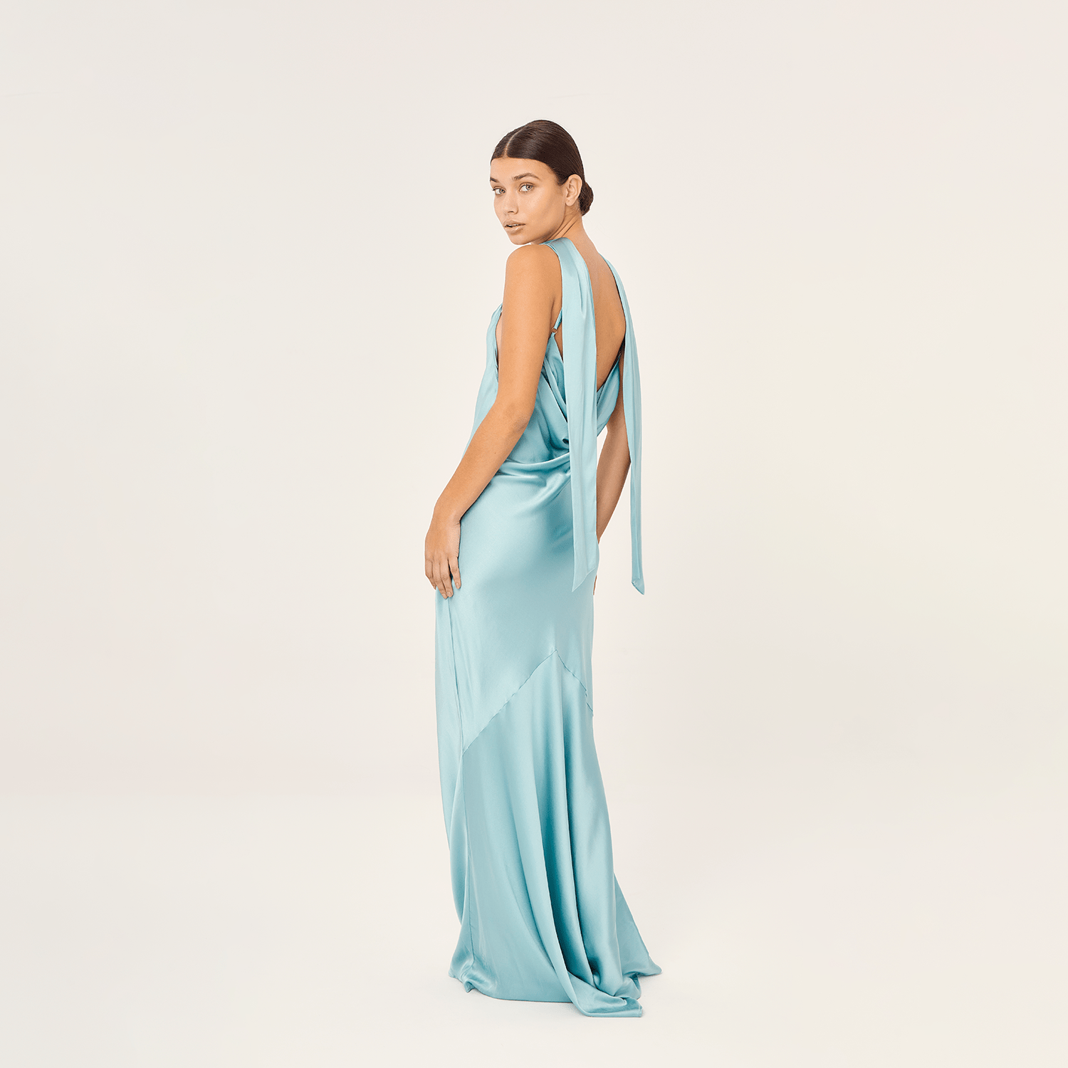 . DRESS 25 SLIP MAXI DRESS SILK ELASTANE TURQUOISE 273