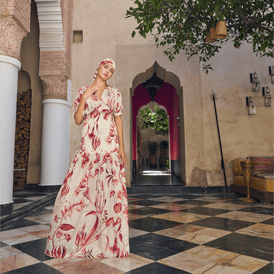 . DRESS 26 MAXI DRESS COTTON SILK ROUGE 255