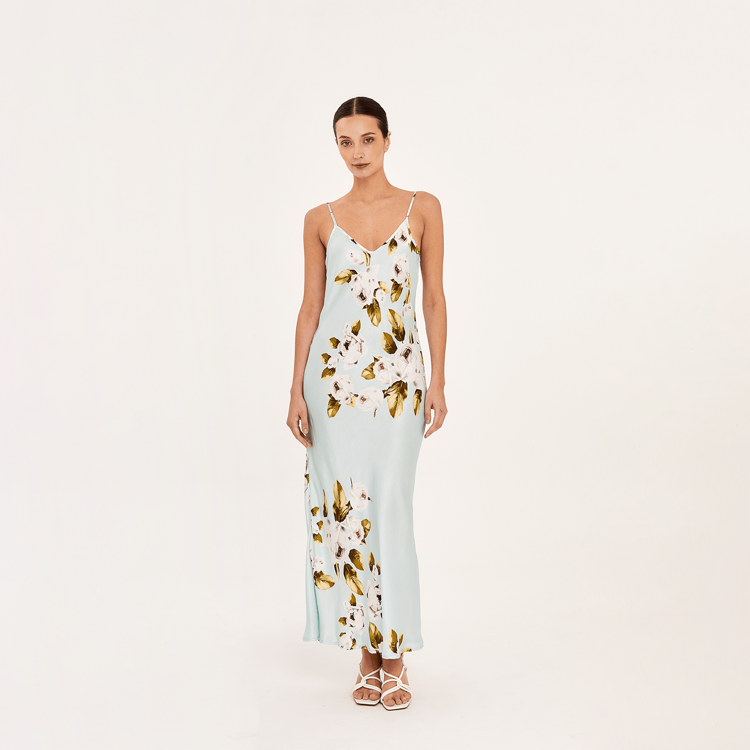 . DRESS 26 MIDI SLIP DRESS 100% SILK JARDINS 297 S