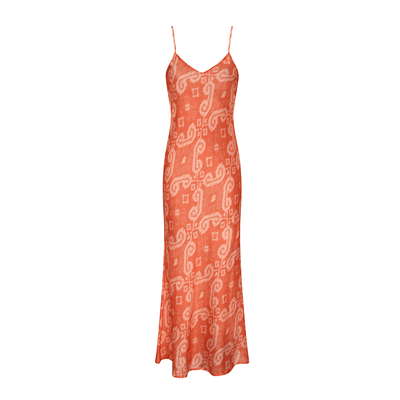 . DRESS 26 MIDI SLIP DRESS COTTON SILK ORANGERS 297
