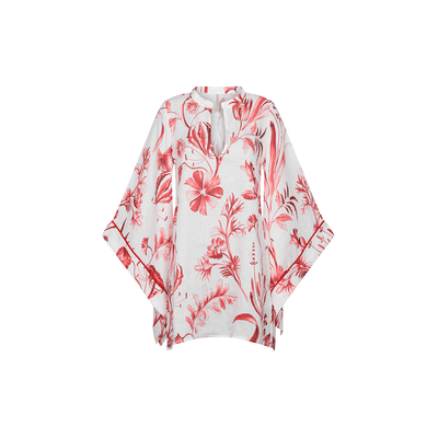 . DRESS 26 MINI DRESS 100% LINEN ROUGE 213A