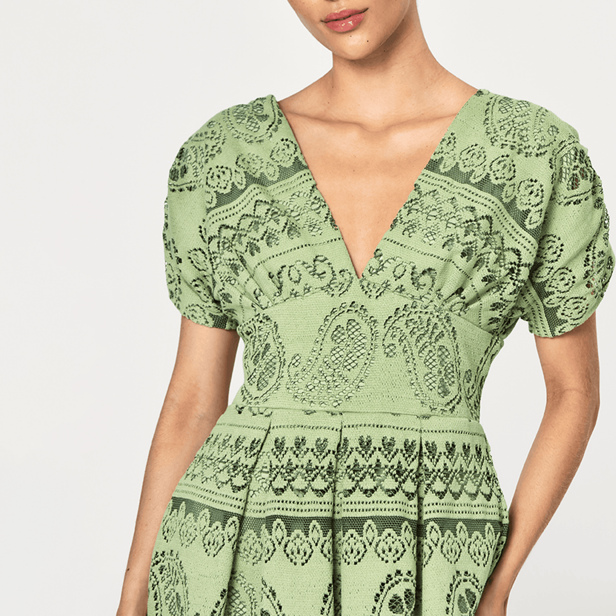 GREEN LOTUS DRESS 27 Aguaclara | Mini Dress Green Lotus