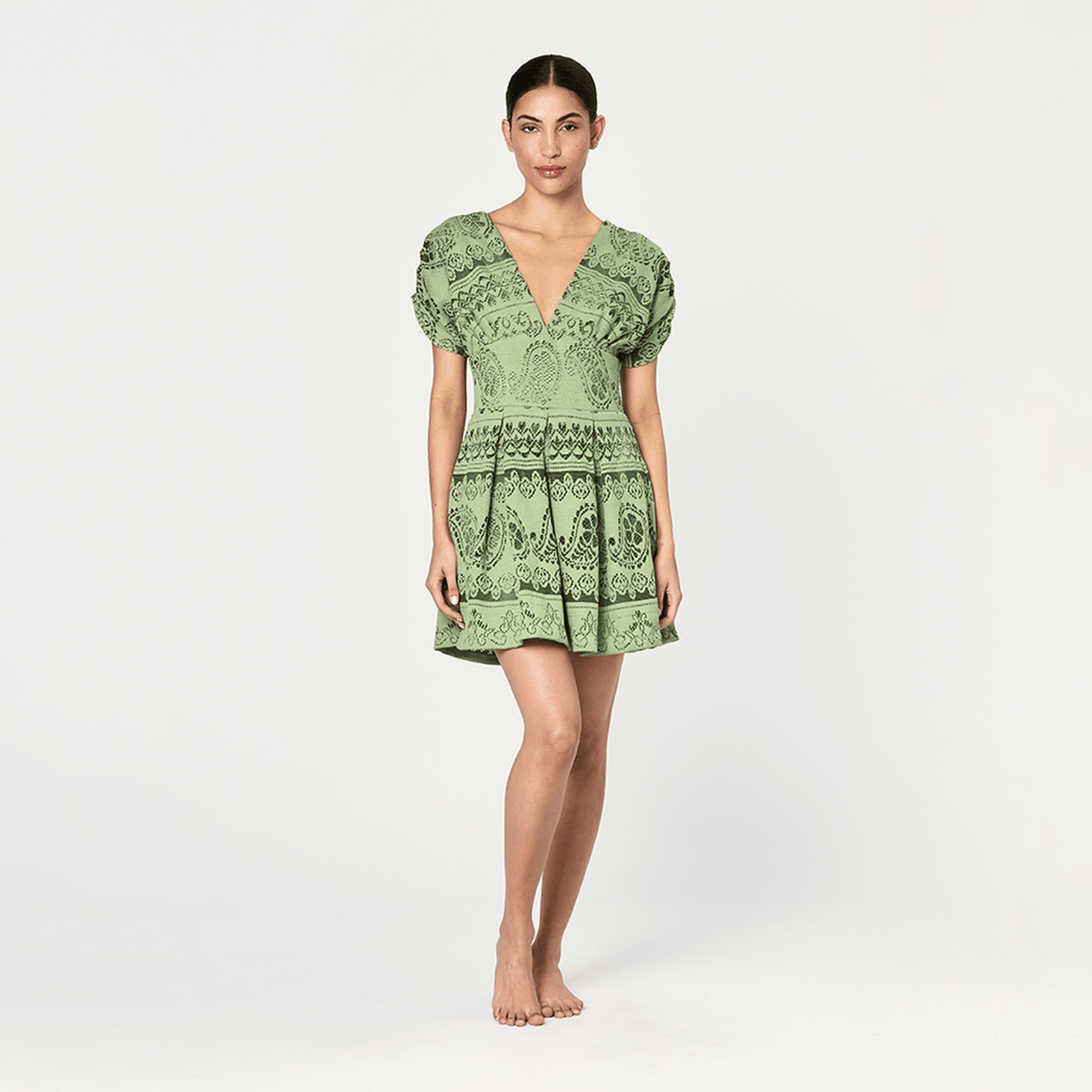 GREEN LOTUS DRESS 27 Aguaclara | Mini Dress Green Lotus