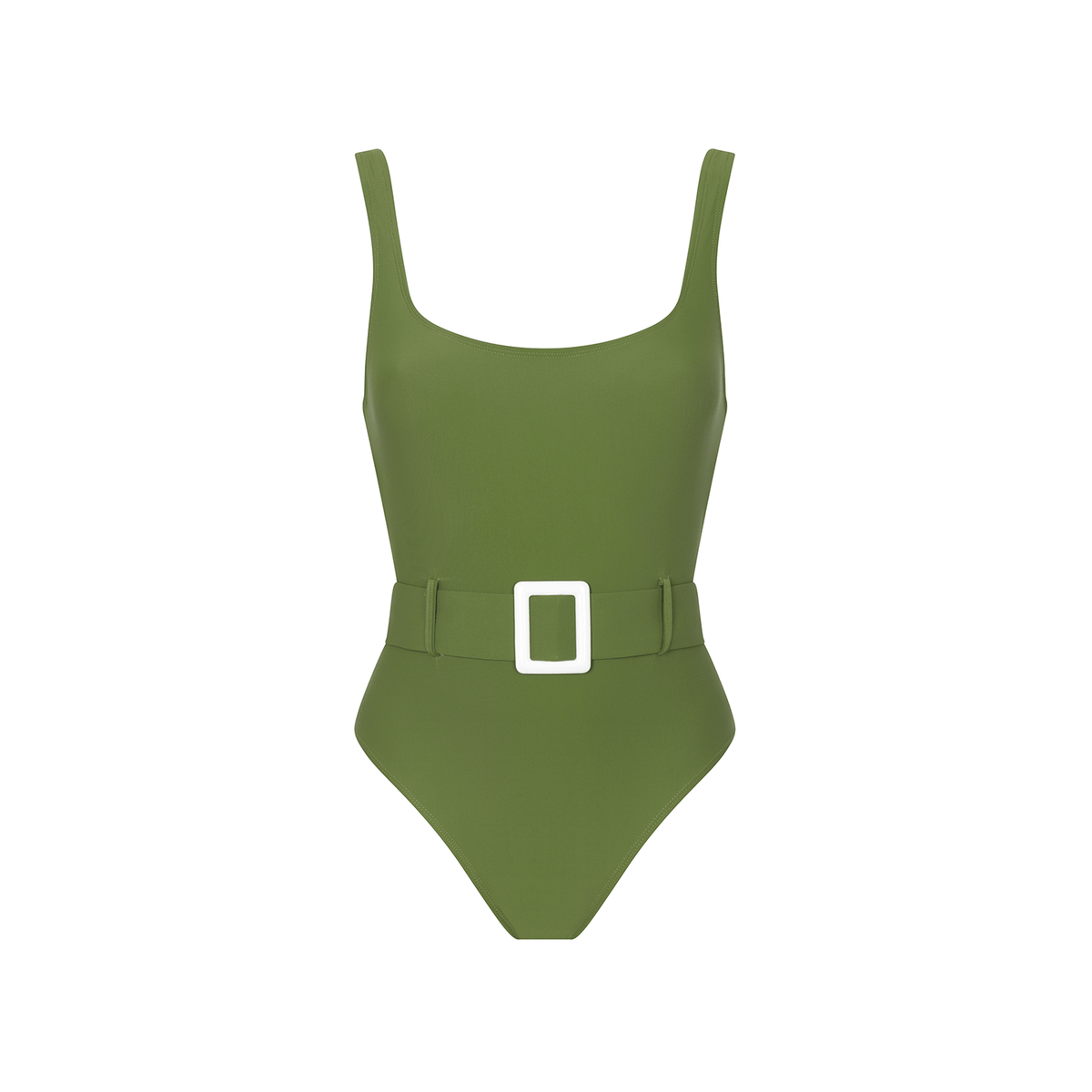 GREEN LOTUS ONE PIECE 27 Aguaclara | Classic Belted One Piece Green Lotus