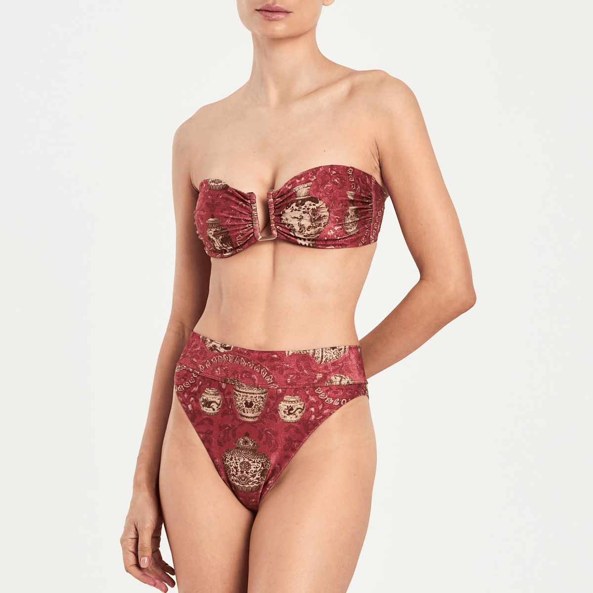 IMPERIAL RED BIKINI BOTTOM 27 Aguaclara | High Rise Bikini Bottom Imperial Red