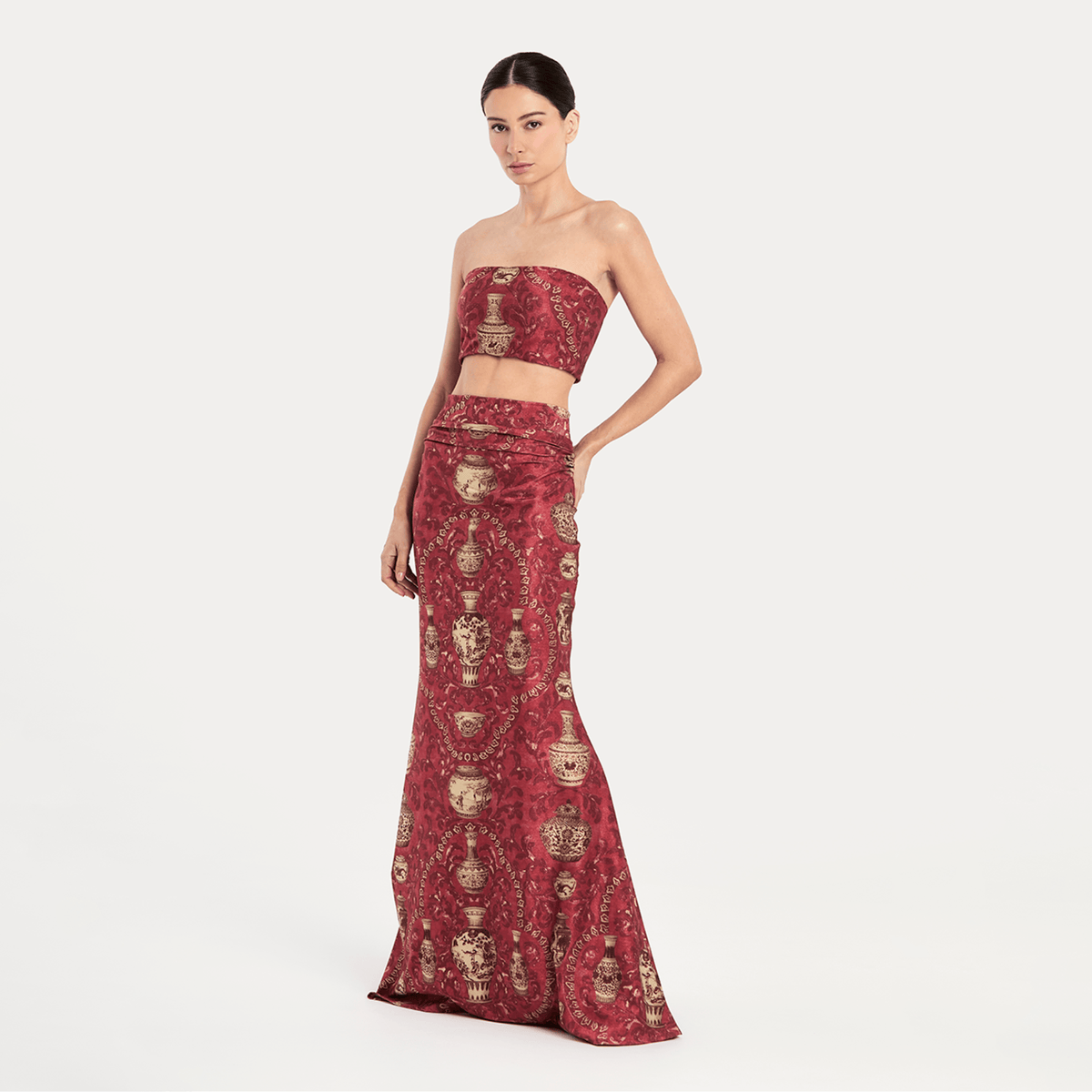 IMPERIAL RED BLOUSE 27 Aguaclara | Strapless Bandeau Top Imperial Red