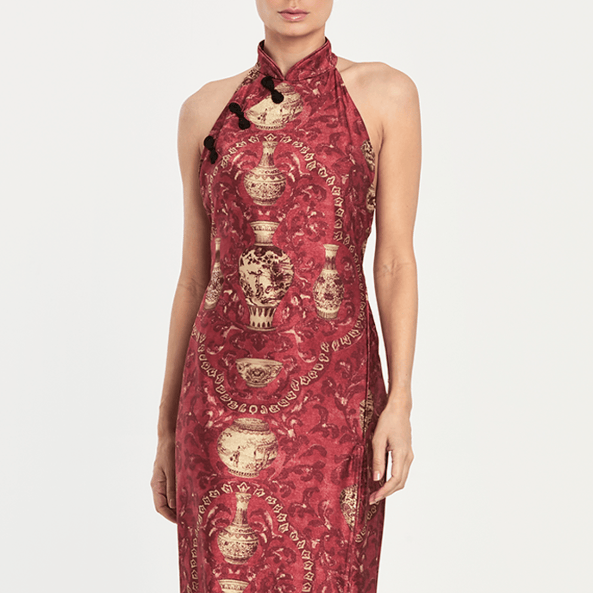 IMPERIAL RED DRESS 27 Aguaclara | Halter Long Dress Imperial Red