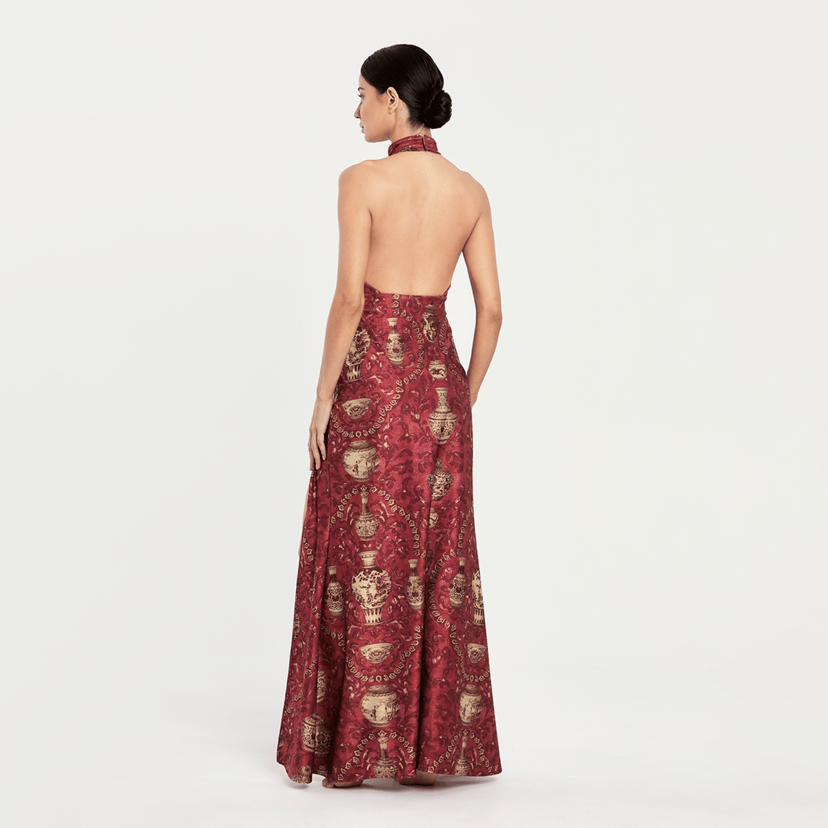 IMPERIAL RED DRESS 27 Aguaclara | Halter Long Dress Imperial Red