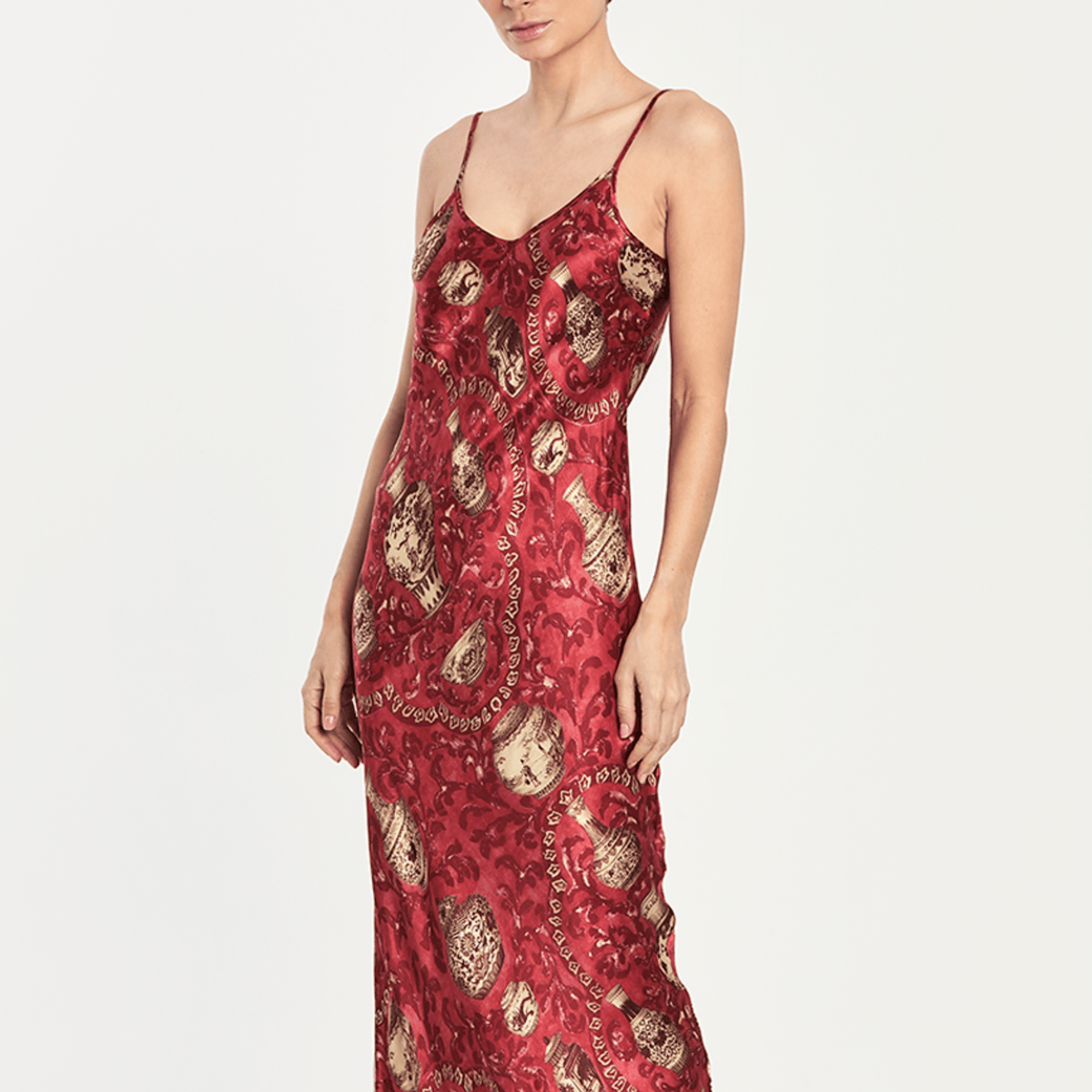 IMPERIAL RED DRESS 27 Aguaclara | Midi Slip Dress Imperial Red