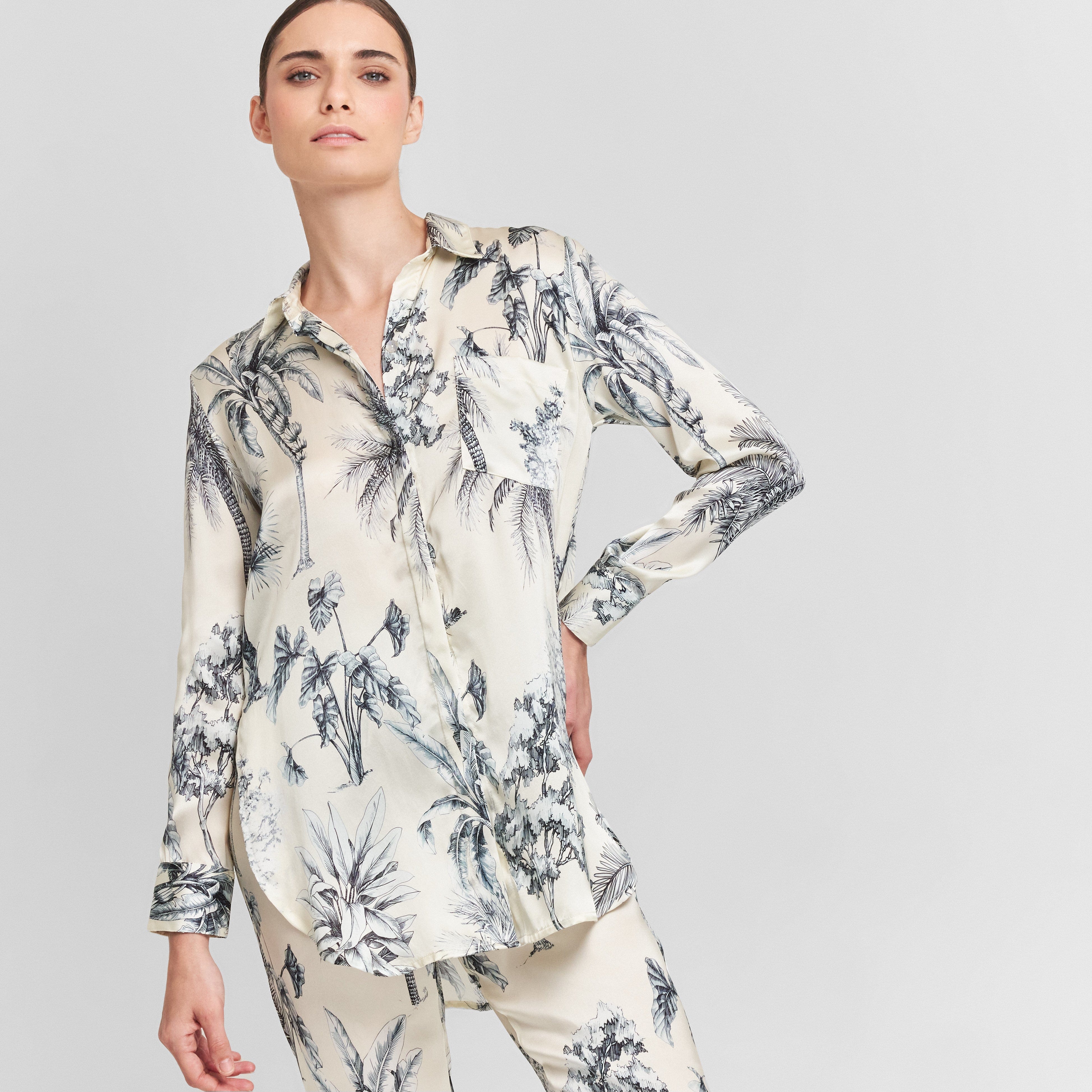 . PANTS 24 PANTS 100% SILK GRASSE BLEUE 