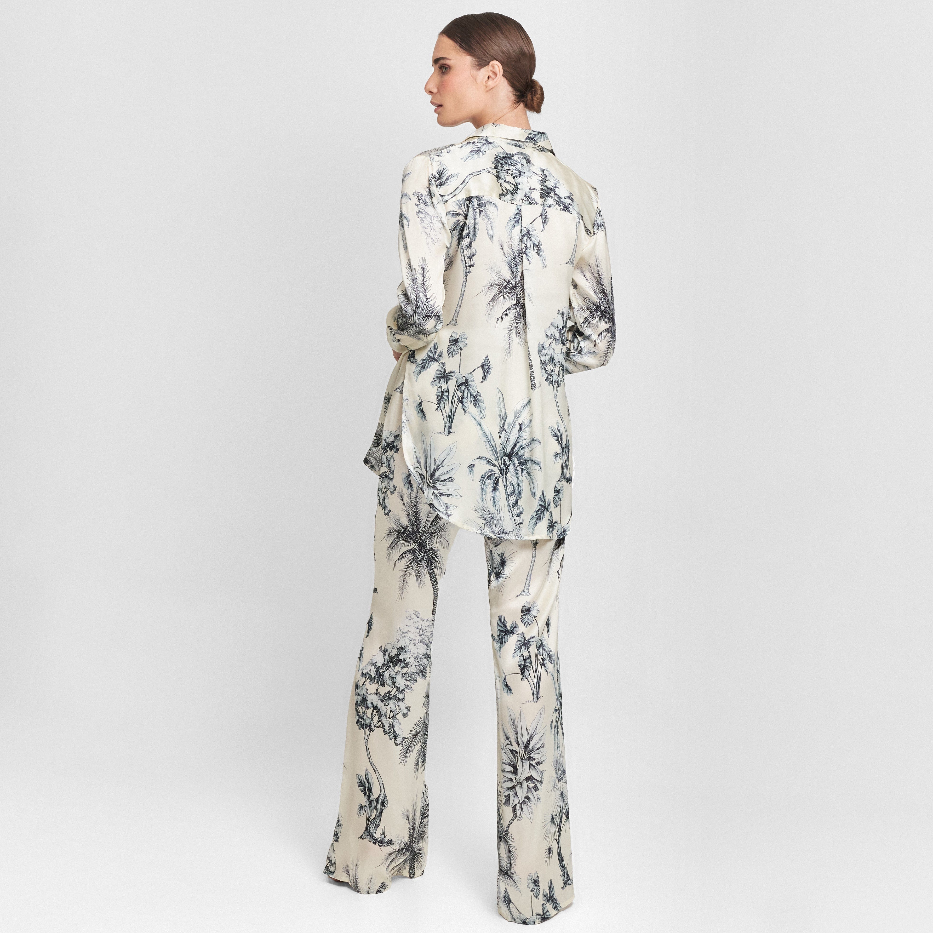 . PANTS 24 PANTS 100% SILK GRASSE BLEUE 