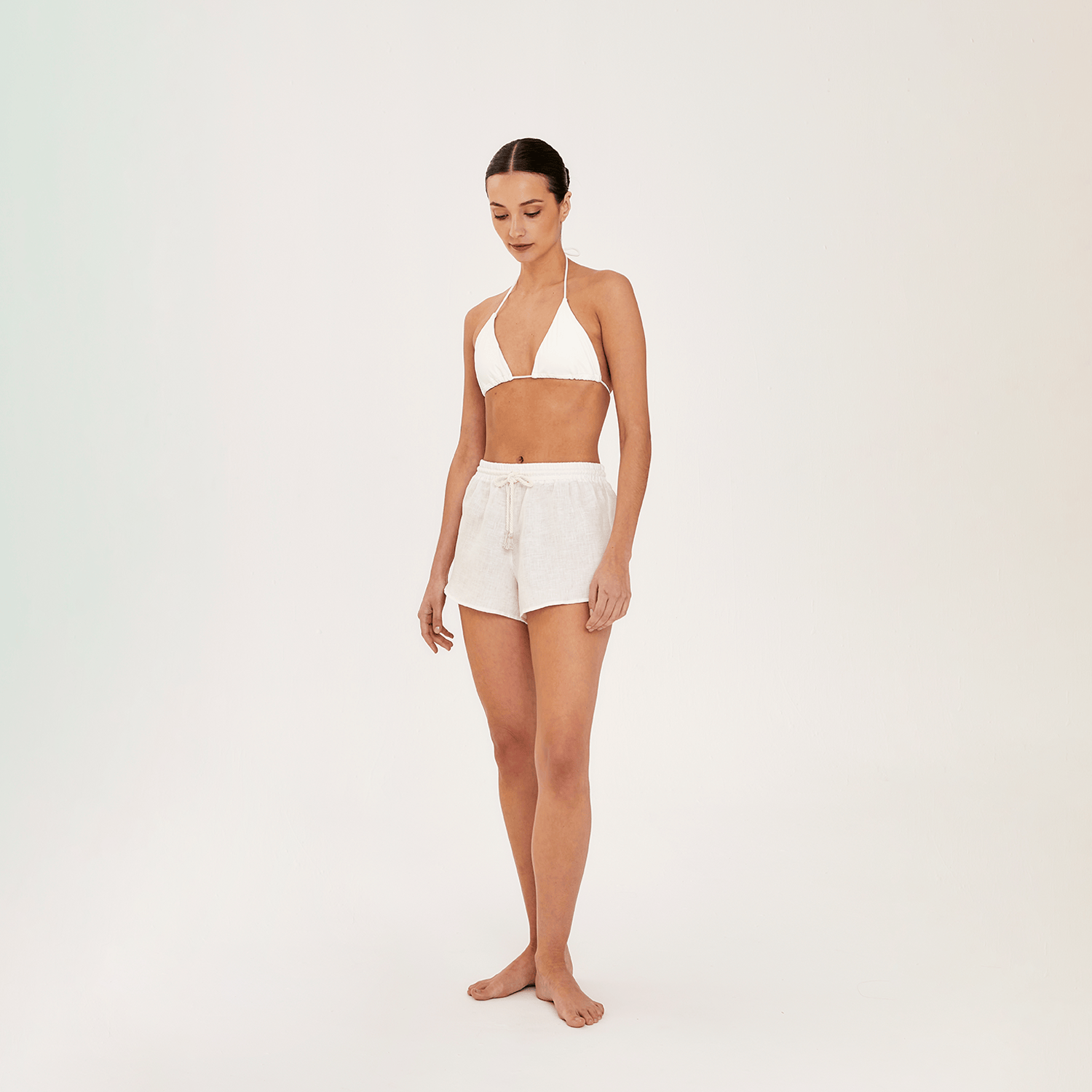 . SHORT 26 SHORT 100% LINEN BLANC L 452