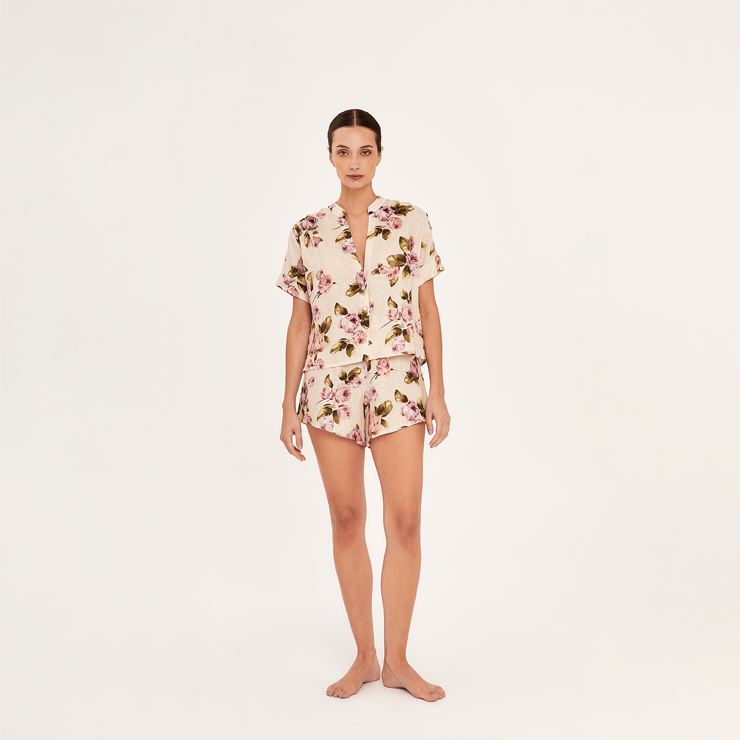 . SHORT 26 SHORT 100% LINEN ROSE 455