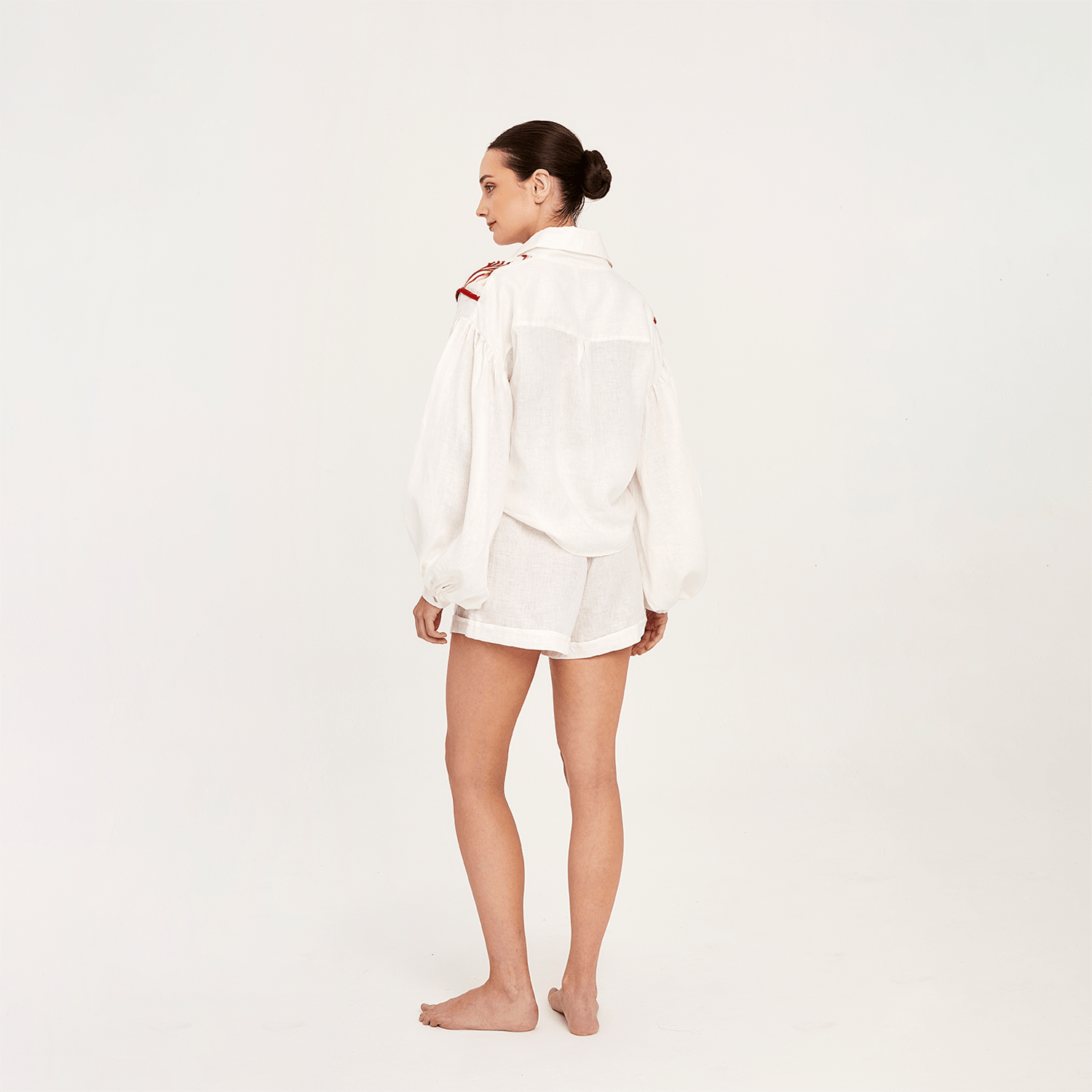 . SHORT 26 SHORT 100% LINEN ROUGE 456