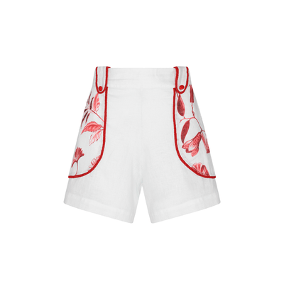 . SHORT 26 SHORT 100% LINEN ROUGE 456