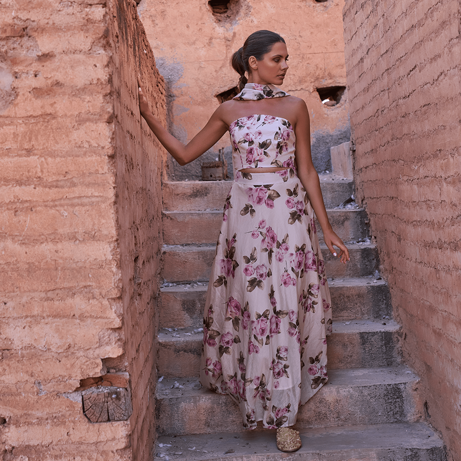 . SKIRT 26 MAXI SKIRT  ROSE 528A