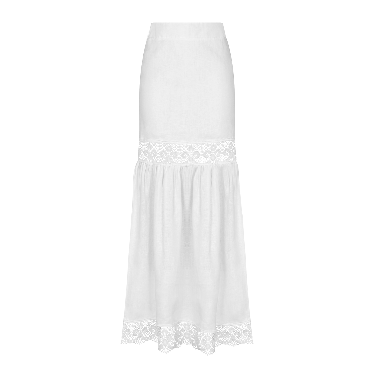 . SKIRT 26 Mermaid Skirt 100% Linen Blanc 523A