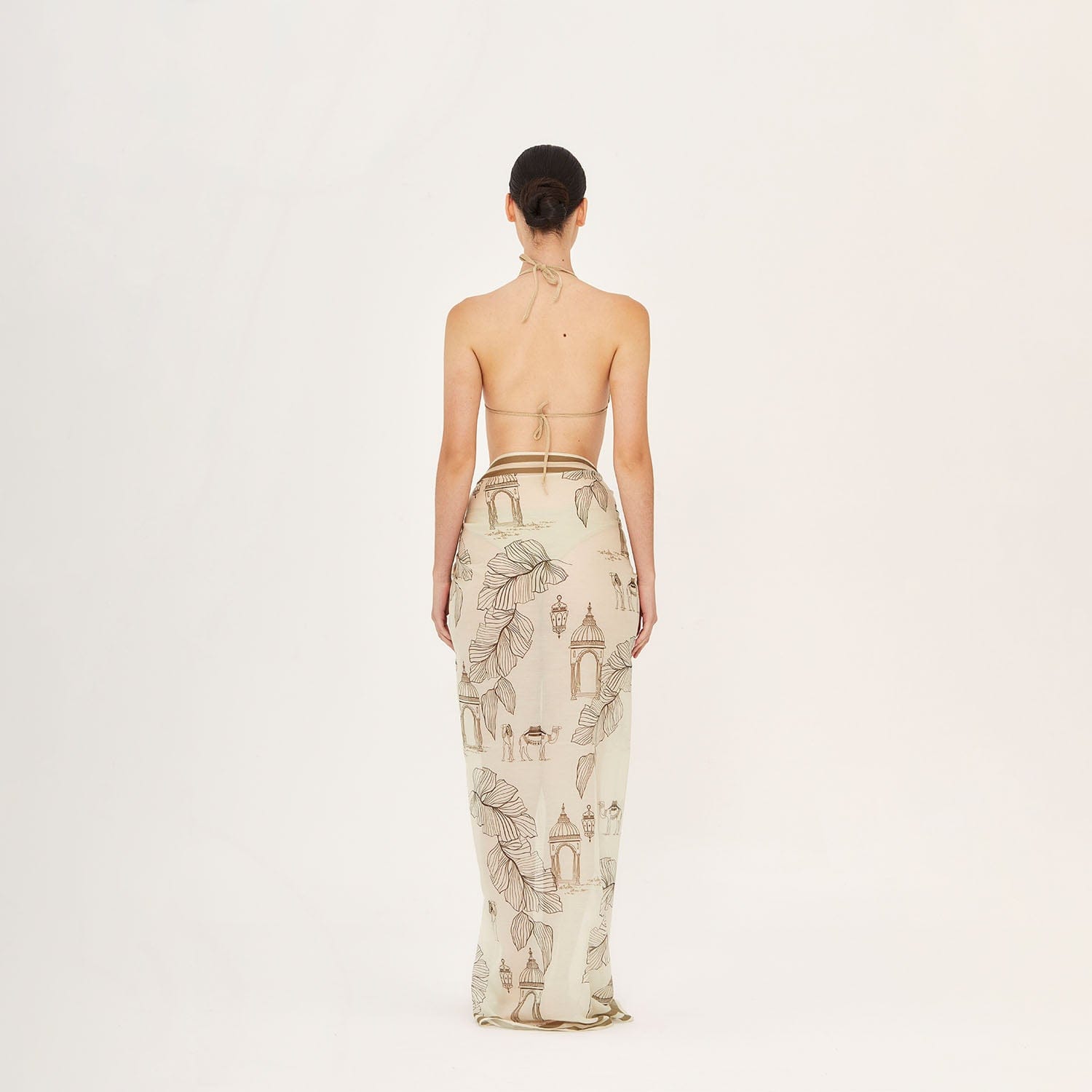 . SKIRT 26 U PAREO / SCARF COTTON SILK CAMEL 500