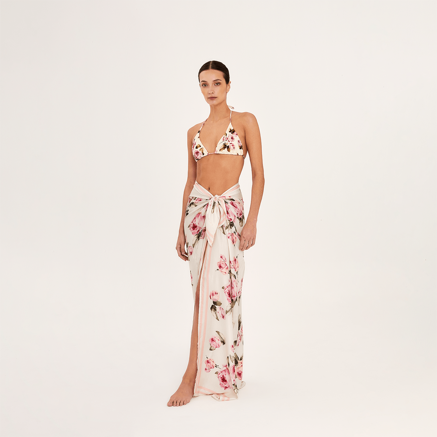 . SKIRT 26 U PAREO / SCARF SILK VISCOSE ROSE 500