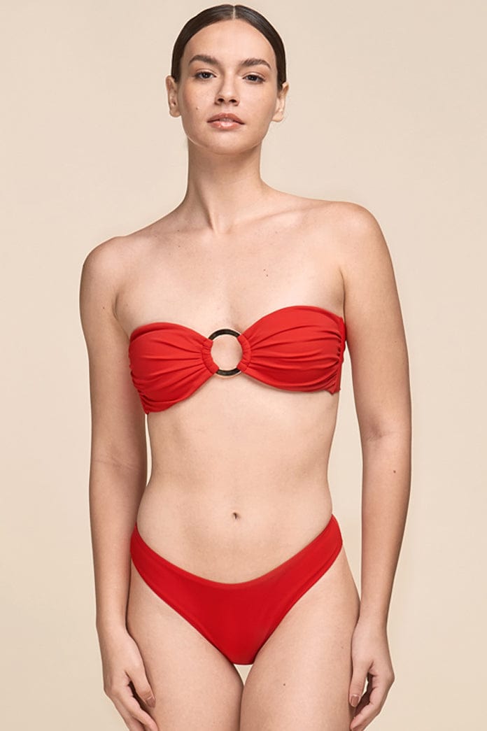. BIKINI TOP 23 2023 AGUACLARA DESIGNER SWIMWEAR RED BANDEAU BIKINI TOP ROJO 38